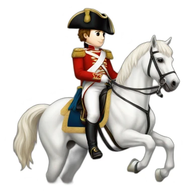 young napoleon on white horse sticker
