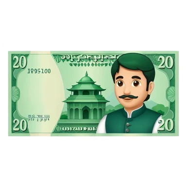 20 RUPEES NOTE sticker