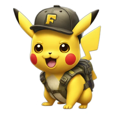 Pikachu joue a fortnite sticker
