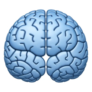 The brain has blue hemispheres and grey hemispheres sticker
