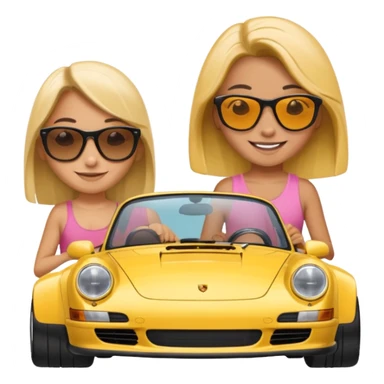 Yellow Porsche 911 992 with girls sticker