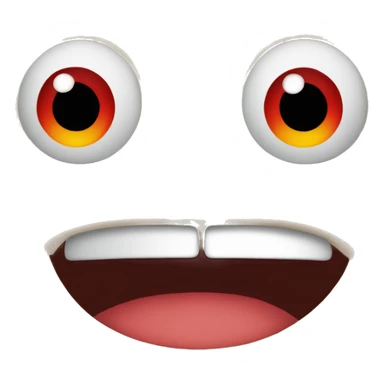 Picture a simple emoji-style face, where the eyes are bloodshot red with a tired or dazed expression. The eyebrows are slightly raised, and the mouth is either in a lazy smile or slightly open in a neutral way. sticker