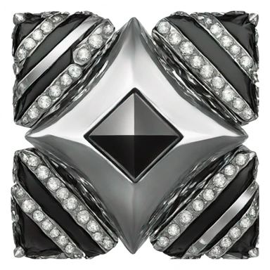 black diamond chrome four-point star simple diamond sticker