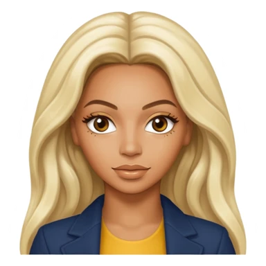 Beyonce with long platinum blonde hair sticker