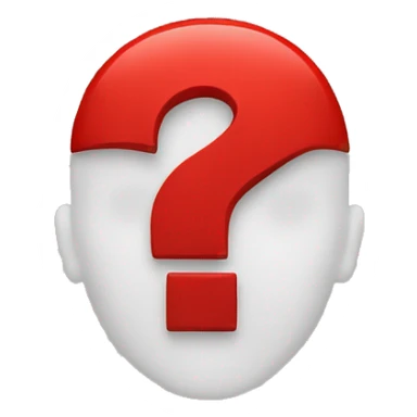 The head of a man with a red question mark instead of a face  sticker