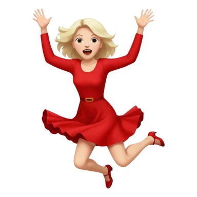 Woman jumping screaming “fraud” sticker