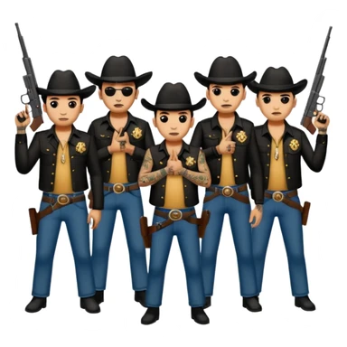Norteño gang with numbers 14, hand gang signs and guns sticker