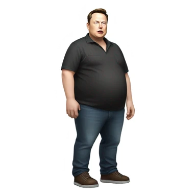 Elon musk fat gamer  full body extremely photorealistic, very well made sticker