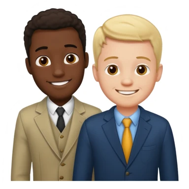 Tall white guy with midget black guy sticker