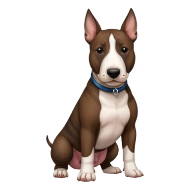 brindle english bull terrier dark brown sticker