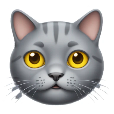 Cute grey fat cat with yellow eyes  sticker