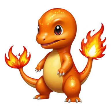 glitter pokemon charmander sticker