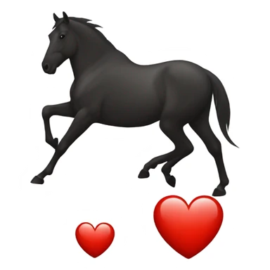 Red Heart with horse shadow in the center sticker