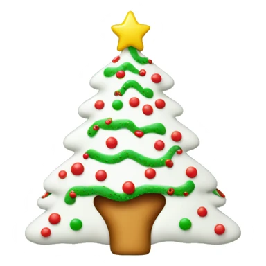 White Christmas tree with red icing drizzled with green sprinkles  sticker