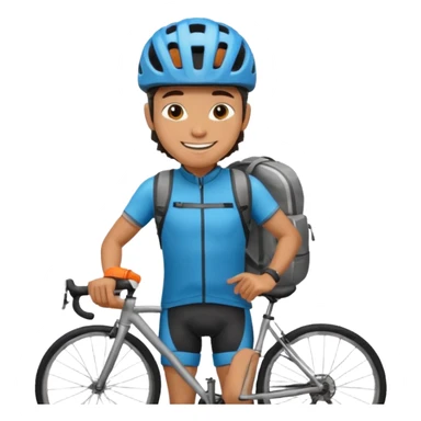 Cyclist with backpack sticker