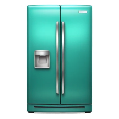 Realistic metallic turquoise fridge isolated. sticker