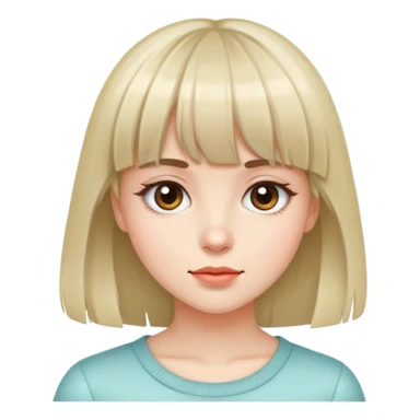Girl with wispy bangs sticker