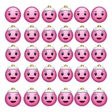 Cute pink Christmas and new years emojis sticker