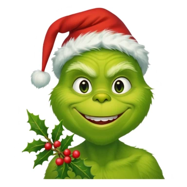 grinch with misteltoe sticker