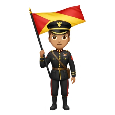 souldier caryying white,black,red,yellow flag sticker