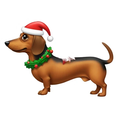Wiener dog in a Christmas outfit sticker