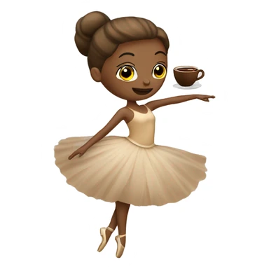 Beige ballerina with coffee sticker