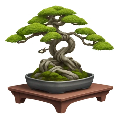 bonsai tree intertwined with torii gate sticker