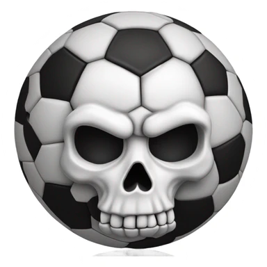 make a realistic scary looking skull emoji that is based on Football (soccer) sticker