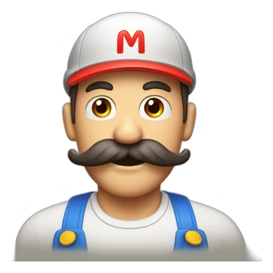 Plumber with mustache and red hat with m on the hat surprised sticker