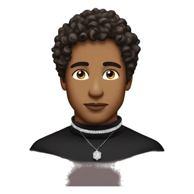 posh-brown man-diamond choker-fit body-short straight curly hair-thick lips sticker