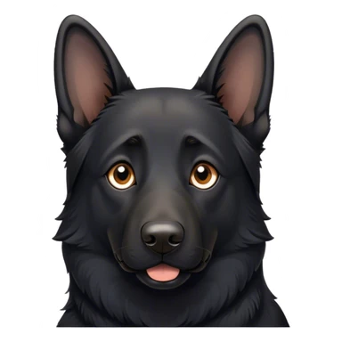 Black German shepherd dog with white paws, floppy ears sticker