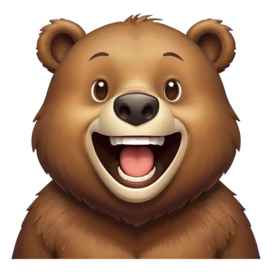 Realizamr un emoji de un oso riéndose  a carcajadas como este emoji 🤣 sticker