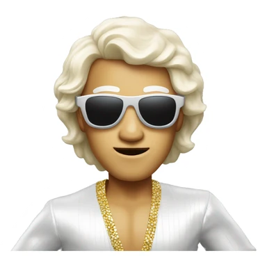 white disco dancer with sunglasses striking a pose sticker
