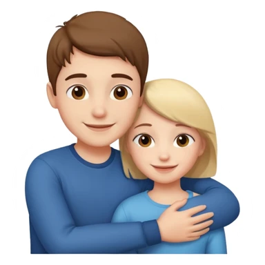 Boy and girl hugging each other in love sticker