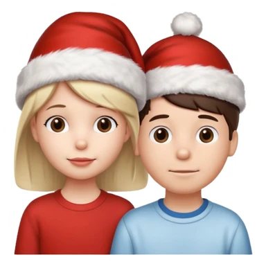 Snoopy wearing and Christmas hat human girl and boy sticker