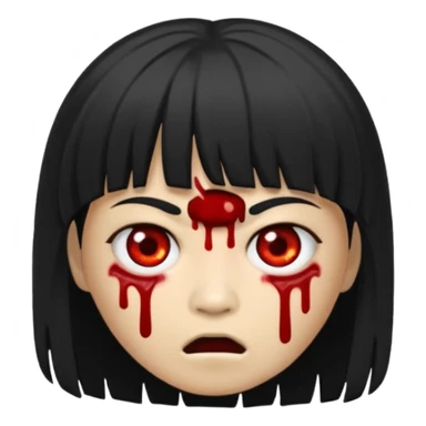 faz um memoji de zoombi igual a mim sou asiatico cabelo preto tipo franja  sticker