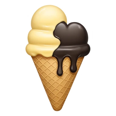 Half yellow and half black heart icecream sticker