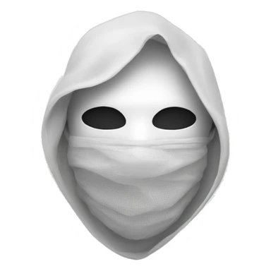 Homme avec un voile blanc et un masque de fer qui lève la main sticker