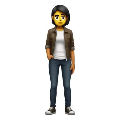 a girl full body angry and argumenting with his bf that looks sad sticker