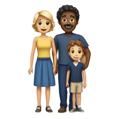 french family with 2 parents and 2 children sticker