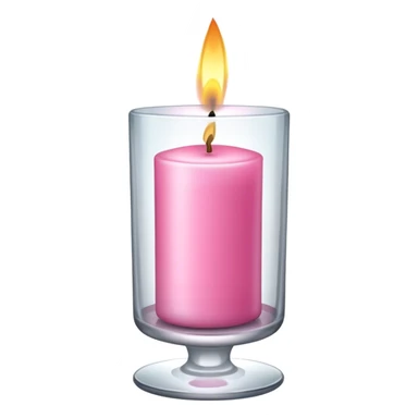 Pink candle in glass  sticker