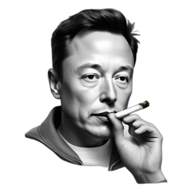 Elon Musk smoking a joint sticker