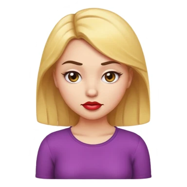 cartoon emoji of a sassy girl giving a dramatic petty look, head tilted, eyes squinting with attitude, lips in a playful smirk, one eyebrow raised, hand on hip, expressive and fun, iOS style sticker