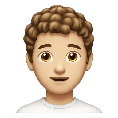 Young Boy with brown hair and brown eyes and white skin wearing a birthday hat sticker