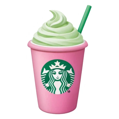 Starbucks pink matcha with th loye sticker