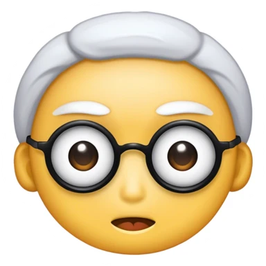 一个亚洲男生，带着眼镜，头发蓬松 sticker