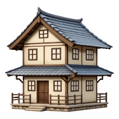 japan style wood house sticker