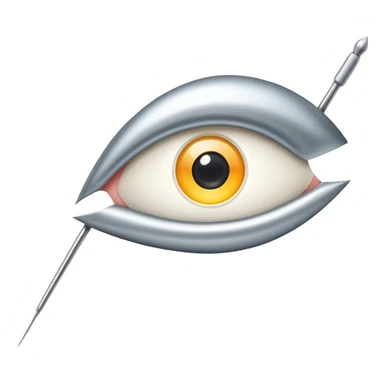 sewing needle with a visible hole (eye) sticker