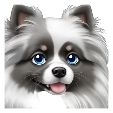 Blue merle Pomeranian with blue eyes sticker