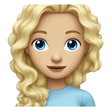 Wavy blond blue eyes girl posing sticker